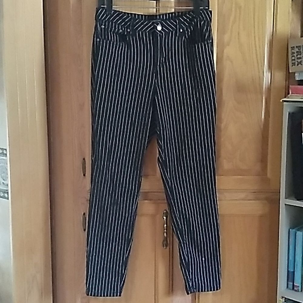 Needle & Cloth Sz 10 Black+White Skinny Ankle Jeans